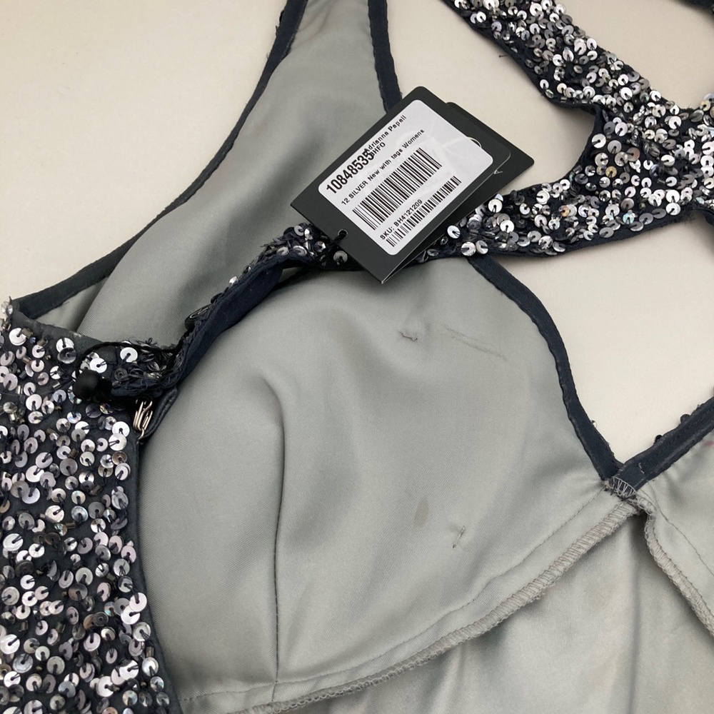 Adrianna Papell Sequined V-Neck Party Dress - Picture 14 of 14